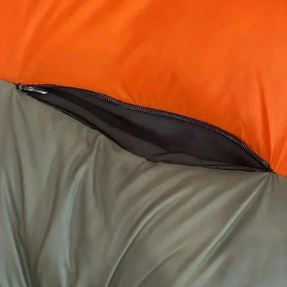 [S] Zara short puffer coat black orange green quilted color  blocking - Picture 6 of 12